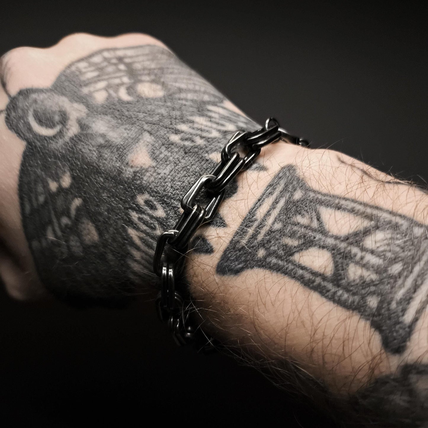 Premium Chunky Double Link Steel Chain Bracelet in Stainless Steel