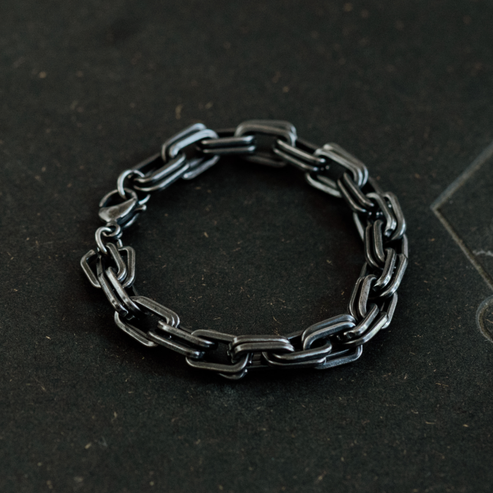 Premium Chunky Double Link Steel Chain Bracelet in Stainless Steel