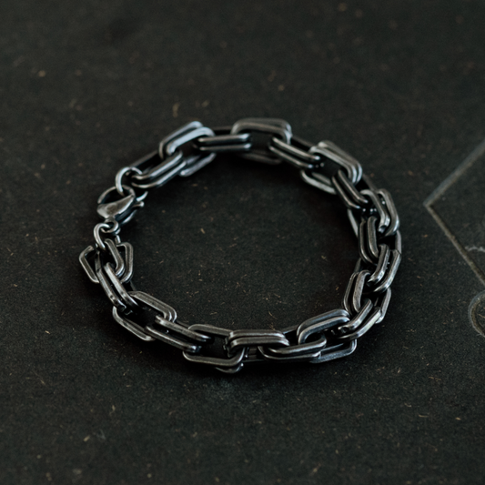 Premium Chunky Double Link Steel Chain Bracelet in Stainless Steel