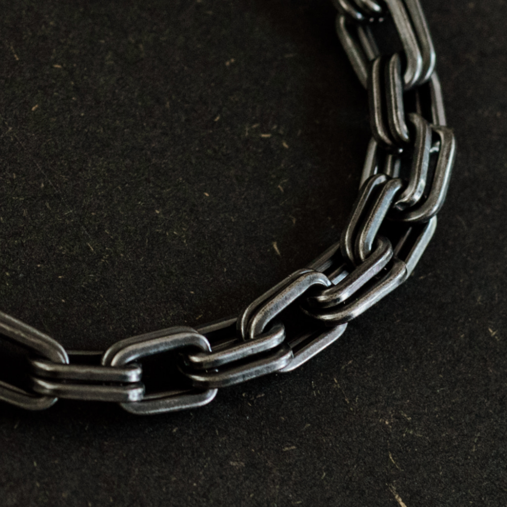 Premium Chunky Double Link Steel Chain Bracelet in Stainless Steel