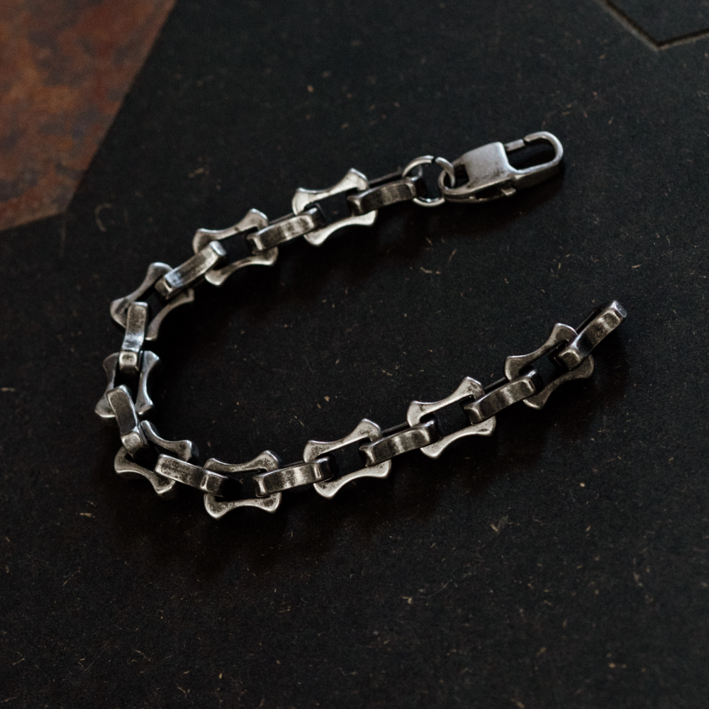 Chunky Oxidised Stainless Steel Bracelet – Gothic Chain Link Bracelet in 2 Styles