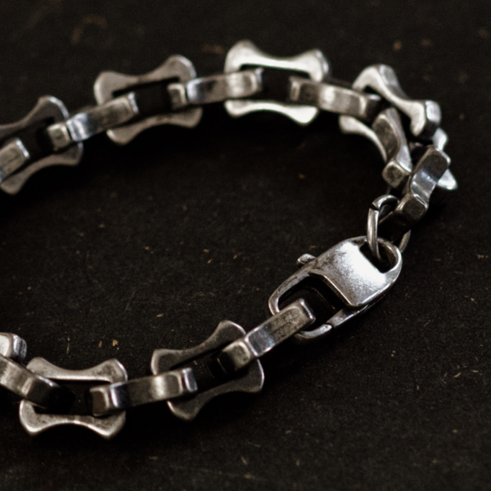 Chunky Oxidised Stainless Steel Bracelet – Gothic Chain Link Bracelet in 2 Styles