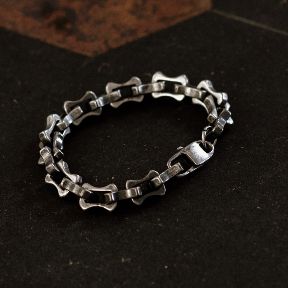 Chunky Oxidised Stainless Steel Bracelet – Gothic Chain Link Bracelet in 2 Styles