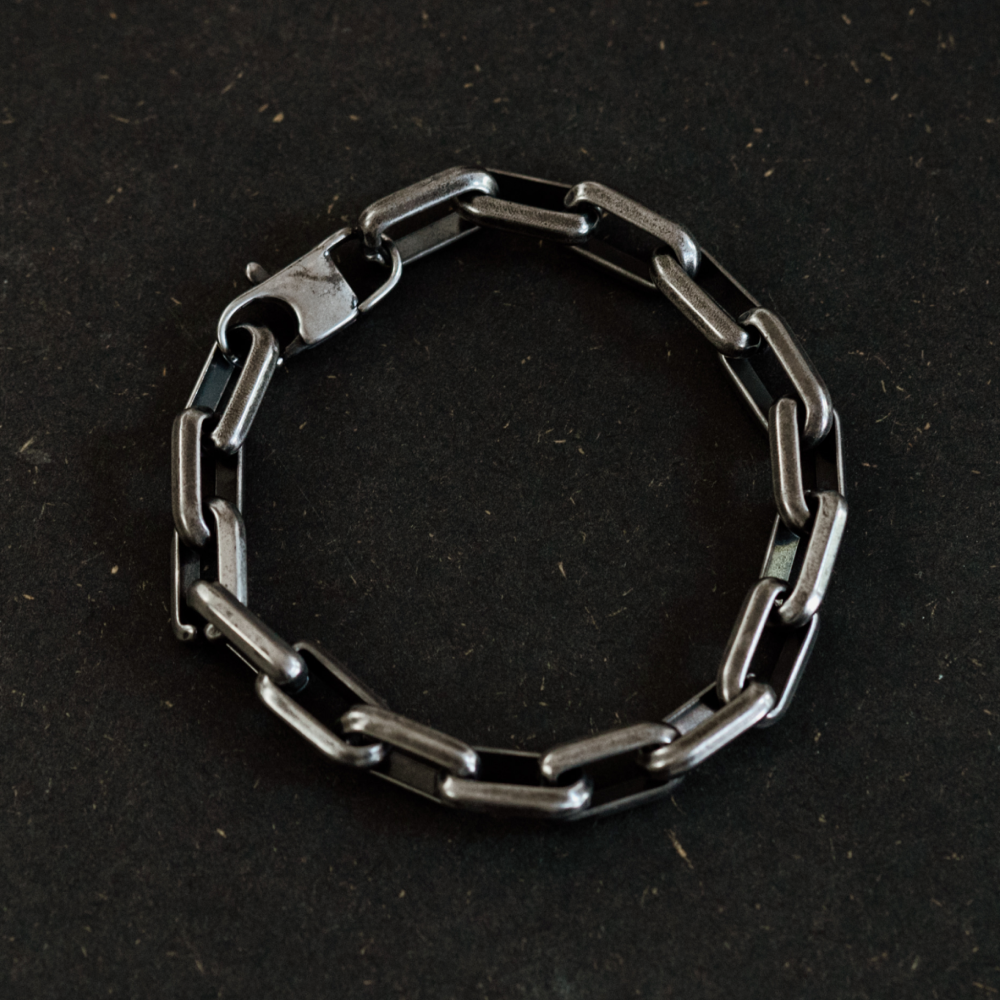 Chunky Oxidised Stainless Steel Bracelet – Gothic Chain Link Bracelet in 2 Styles
