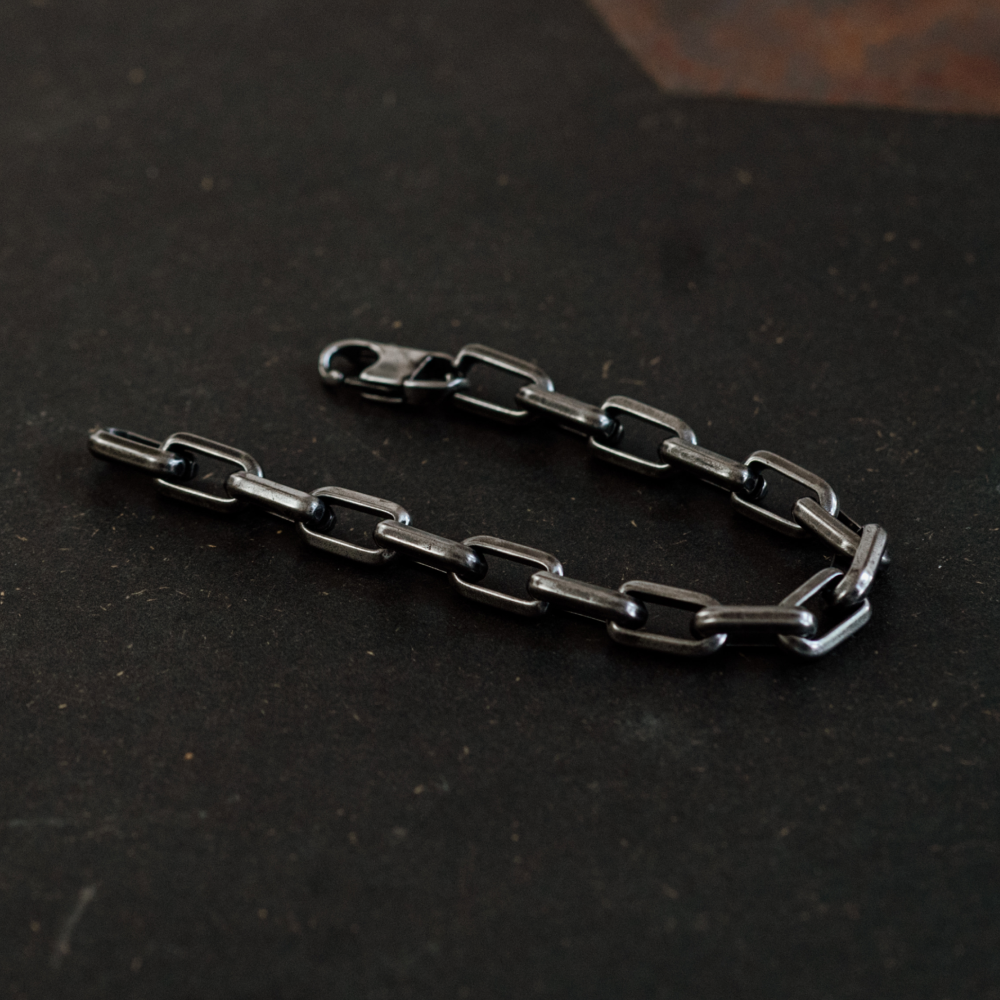 Chunky Oxidised Stainless Steel Bracelet – Gothic Chain Link Bracelet in 2 Styles