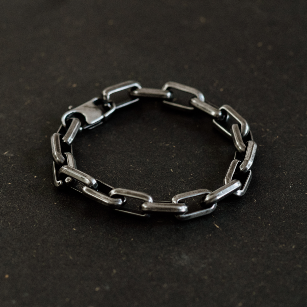 Chunky Oxidised Stainless Steel Bracelet – Gothic Chain Link Bracelet in 2 Styles