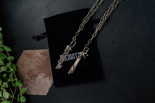 Warhammer40K Heretic Chainsword Pendant and Chain Necklace